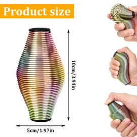Metal Spring Grip Ball Spring Stress Ball Hand Rainbow Metal Stress Ball Spring Toy Metal Feather Fidget Rainbow Squeeze Ball Fidget Toys Anti Stress Toy Adults