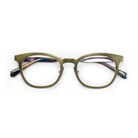 eyebobs - Alloy Ally | Premium Reading Glasses for Men and Women | Round Frame for Average Faces, Satin Olive Metal, 1.25