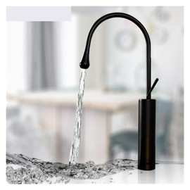 KNKQZXVDF Basin Faucet Single Handle 360 ​​Swivel Spout Modern Brass Mixer Faucet for Kitchen or Bathroom Basin Sink Faucet Gold Brush(White-Tall)