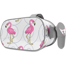 Decal Style Skin Wrap Compatible with Oculus Go Headset - Flamingos on White (Oculus NOT Included)