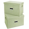 Valease Large Linen Fabric Foldable Storage Bins with Removable Lid