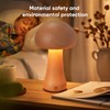 LONRISWAY 2 Pack Wooden Mushroom Night Light, Portable Cordless Small