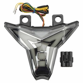 LED Tail Light Smoke Lens Integrated Turn Signal Light Replacement for Z1000 Ninja ZX‑10R ZX‑10RR 250 400 Rear Brake Turn Signals Lights Motorcycle Accessories(Blackening)