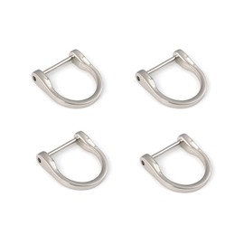 aoozleny 4Pcs D Rings Screw In Shackle Horseshoe Buckle Shape D Metal Hoop for Purse Zipper Lanyard DIY Craft Accessories (19 * 20.5mm, Silver)