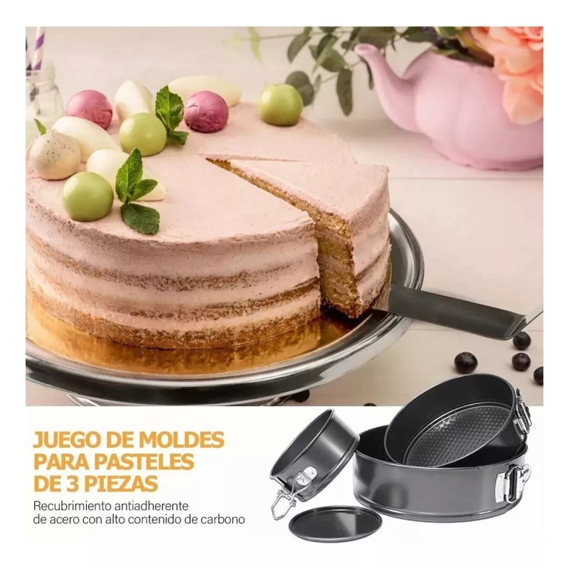 Moldes Pasteles Repostería Desmontables Para Tartas 3 Piezas