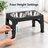 Adjustable Elevated Dog Feeder with Slow Feeder Bowl and Stainless