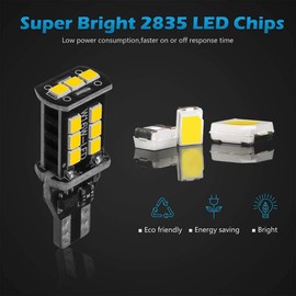 Stark Industries Extremely Bright Led Bulb 2200 Lumens Error Free 360-Degree Shine 921 912 T10 T15 906 904 902 2835 Chips for Backup Reverse Lights, Xenon White, No Hyper Flash