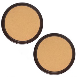TrueCraftware- 16” Round Anti-Slip Serving Tray with Cork Surface Brown Color Set of 2- Multi-Purpose Serving Trays Food Server Food Service Trays for Restaurant Parties Breakfast Cafe Bar