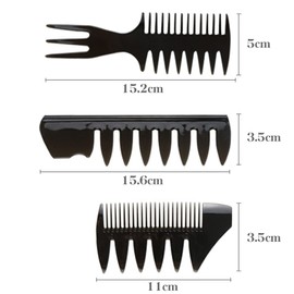 TSLRSA Professional Styling Comb Set - 3 Pieces Retro Wide Tooth Comb Hair Comb Styling Men Detangler Hair Brush Hair Care Set Hairdressing Accessories for Shower Long Curly Thick Hair (Black)