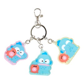Sanrio 101303 HANGYODON 3 Layers Acrylic Key Holder, 2 Usuals, Keychain, Half Fish, 5.9 x 1.9 x 0.1 inches (12.5 x 4.8 x 0.3 cm), Character