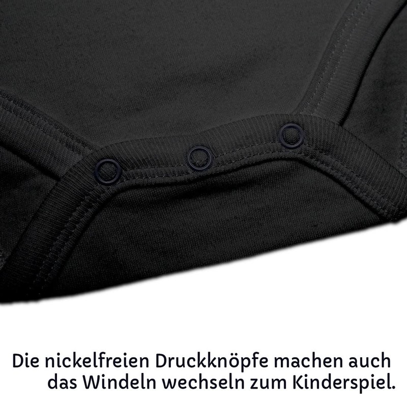 Baby Short-Sleeved Bodysuit, “Papa & ich sind uns einig Mama