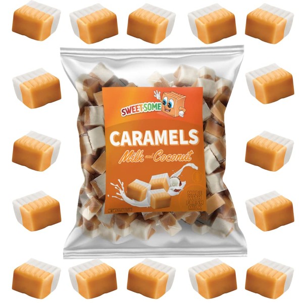 SWEETSOME Caramel Squares - Milk and Coconut Caramel Candy -