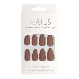 Press-On Nails Matte Brick Almond 24pcs