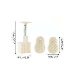 Vctitil 50g 3D Pineapple Mooncake Mold Cookie Cutter Plastic Biscuit Stamp Mould Hand Press DIY Bakeware Tools Baking Supplies