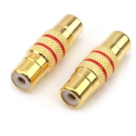 NANYI RCA Female to RCA Female Interconnect Coupler Adapter, with Gold Plated Housing for Mixer Amplifiers Cable link-2pack