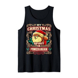 Pomeranian My Christmas Spirit Dog Santa Claus Elf Reindeer Tank Top