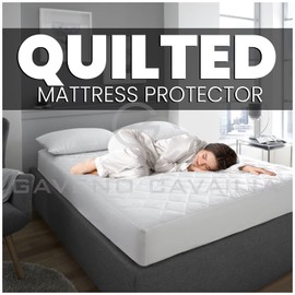 GC GAVENO CAVAILIA Extra Soft Quilted Mattress Protector, Fully Fitted Non Allergenic Luxury Bed Cover, Breathable Hypoallregenic Easy Care Sheet Wrap, Single, Polycotton, White