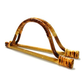 Dtoterul Wooden Rattan Woven Handles Pack of 2 Handbag Handles Bag Handles Wooden Bag Handles D Shape Decorative Handle Replacement Bag Handle Crochet Replacement Handles for Making Bags