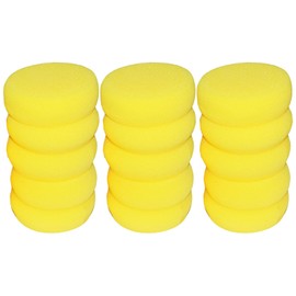 15 Circular Painting Sponges, Yellow Soft Absorbent Sponges, Craft Sponges, Synthetic Art Sponges, Used for Watercolour Clay Ceramic Crafts