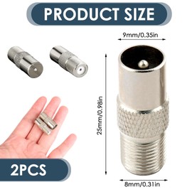 Goerpn 2 Pack TV Aerial Coaxial Connectors Cable F-Connectors TV Antenna Socket for TV Satellite Sky Antenna F Type Screw Socket Connector to RF Coax Plug Aerial Male Adapter