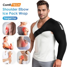 ComfiTECH Shoulder Arm Ice Pack Wrap for Pitchers, Ice Arm Sleeve for Pitchers, Athletes, Flexible Cold Application for Throwing Recovery, Elbow Joint and Muscle Relaxation & Daily Use, Large