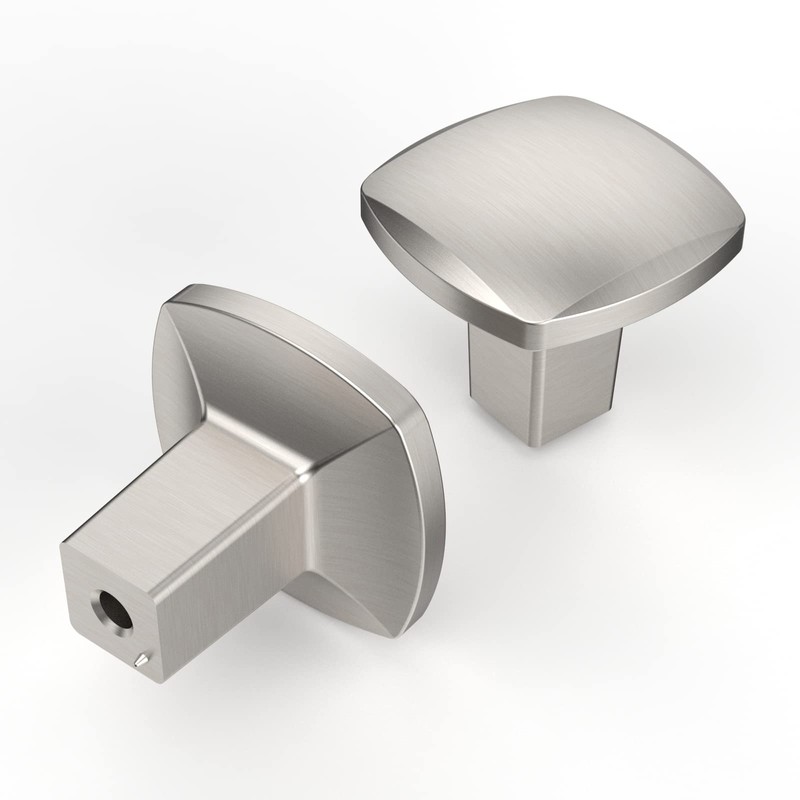 Asidrama 10 Pack Brushed Satin Nickel Kitchen Cabinet Knobs Square