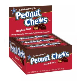 Just Born Goldenberg’s Peanut Chews Original Dark Candy Bars, 2 oz., 24 pk