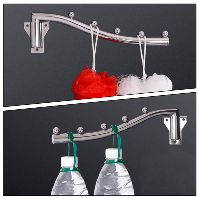 Wall Mount Clothes Hanger,180° Folding Clothes Rail for Bedrooms,Laundry Rooms,Bathrooms(5