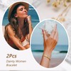 Gold Bracelets for Women - 2Pcs 18K Gold Plated Love