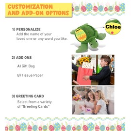 DolliBu Super Soft Green Sea Turtle with Yellow Easter Egg Plush - Perfect Ocean Stuffed Animals for Easter Basket, Cute Easter Egg Stuffed Animal Spring Toys for Girls, Boy, Baby - 13 Inches