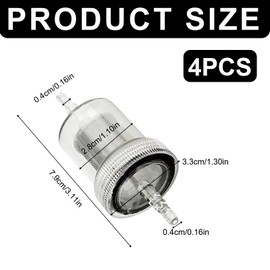 Pack of 4 Diesel Filter Kit, Transparent Diesel Fuel Filter, Diesel Inline Oil Fuel Filter, Diesel Filter Replacement, Reusable Diesel Filter for Auxiliary Heaters, for Webasto and Eberspacher