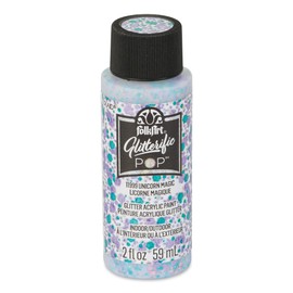 FolkArt Glitterific Pop Acrylic Craft Paint, Unicorn Magic 2 fl oz Premium Glitter Finish Paint, Perfect for Easy to Apply DIY Arts and Crafts, 11999