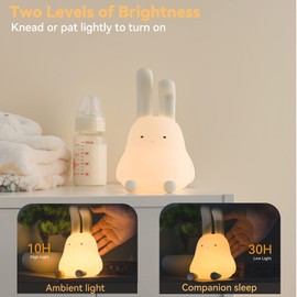 CHLESAN Night Light Lamp for Kids Room,Silicone Sleeping Light for Adults,Animal Cute Lamps Touch Control,Portable and Rechargeable Dimmable,Delay Off Function,Hanging,Mobile Phone Holder,Gift Idea