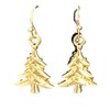 Etched Gold christmas Dangle Earrings Holidays Christmas Festive Jewelry Earrings