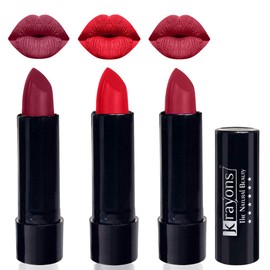Krayons Cute Pop Matte Lipstick, Maskproof, Shocking Pink, Orange Crush, Orange Tango, 3.5gm Each (Pack of 3)