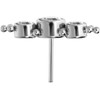 PIERCINGLINE Titanium Attachment with Push Pin 3 Crystals and Balls