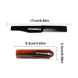 OMIGA Pack of 2 Mini Folding Comb Handmade Folding Pocket Comb Beard Comb Pocket Comb It is Perfect for Your Daily Hair and Beard Styling Travel Comb 2 Colours Black / Brown