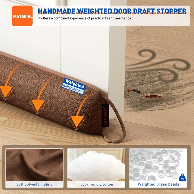 MAGZO Door Draft Stopper, 32 Inch Under Door Draft Blocker