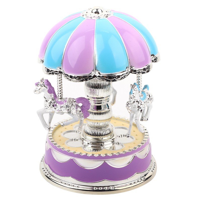 Innovative Children Carousel Birthday Gift Plastic Ornaments Luminous Eight Tone
