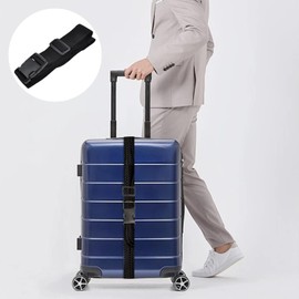 2Pcs Adjustable Luggage Straps for Suitcases - Non-Slip Suitcase Belts with Buckle, Black Luggage Strap for Traveling
