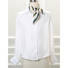 Allegra K Women's Striped Scarf, Neckerchief, Square Scarf, Hair Ornament, Ribbon, Silk, Small, peacock green