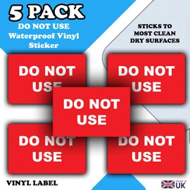 5 Pack - Do Not Use Stickers - Electrical Safety Vinyl Labels - 80mm x 50mm