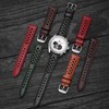 Anbeer Perforated Genuine Leather Watch Band,22mm Luxurious Gloss Replacement Watch