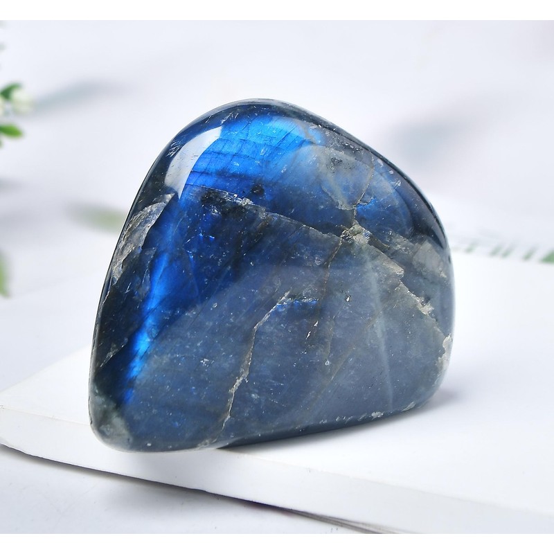 FZBHRO Large Labradorite Rock Polished Slab Block Healing Crystal Stone