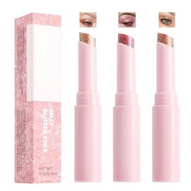 3PCS Multi-Use Highlighter Makeup Pencil, Jelly Glitter Eyeshadow Stick Set, Waterproof Long Lasting Eyeshadow Stick for Eye Make- with Shimmer and Gradient Effect (#04+05+06)