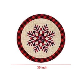 MEMOVAN Christmas Tree Skirt, 36 inch Red Black Buffalo Check Plaid Xmas Tree Base Cover Mat Holiday Tree Ornaments for Farmhouse Holiday Christmas Tree New Year Home Part Decoration