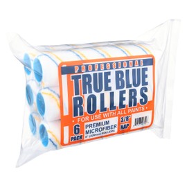 True Blue 9" Professional Paint Roller Covers, 9 Inch, Best for All Types of Painting Surfaces, Refill Bulk Pack (6, 3/8" Nap)