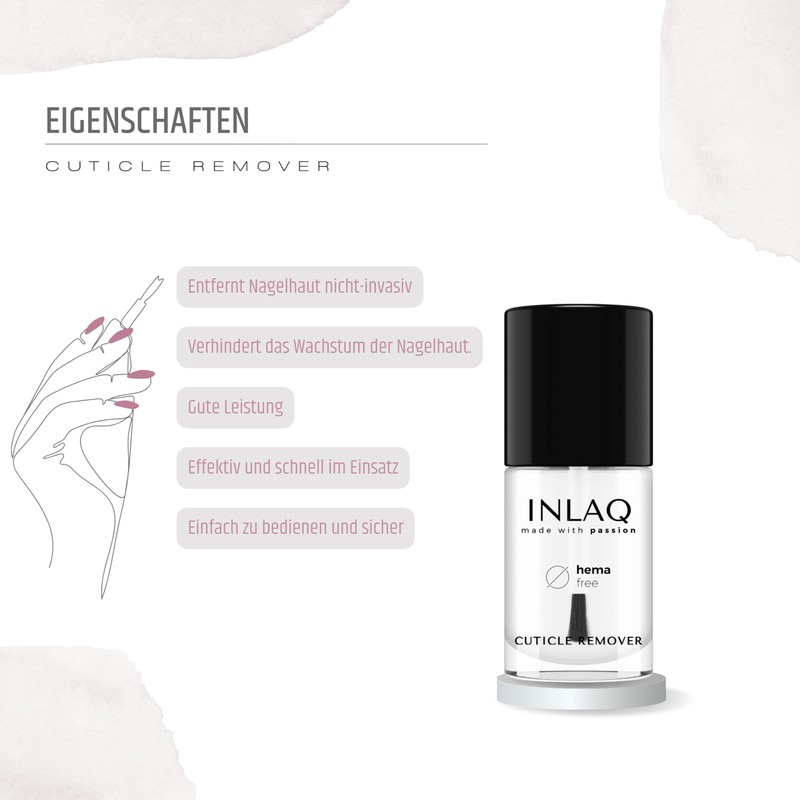 INLAQ® HEMA Free Cuticle Remover + Gum Peel-Off + Nail