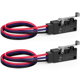 DIYhz Waterproof Momentary Hinge Roller Lever Micro Switches with Line 10A 125 250V NC NO COM line Length 30CM 2PCS