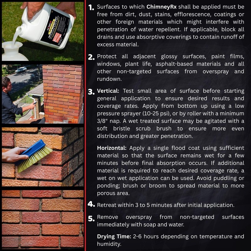 ChimneyRx Advanced Water Repellent - Clear Sealer for Masonry Surfaces